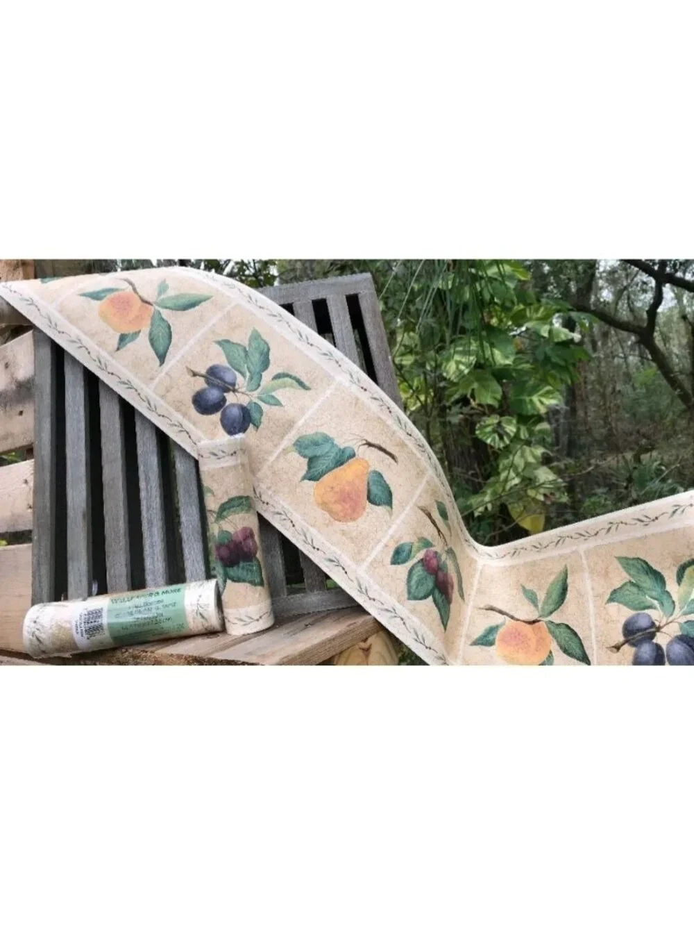 Wallpaper And More Crackle Fruit Print Wall Paper Border Kitchen Country  Garden